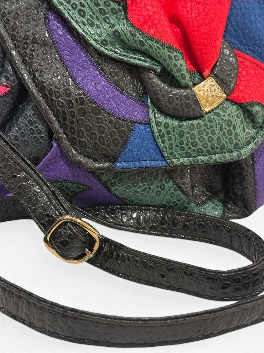 Vintage Unmistakable 80s NAS BAG Shoulder Bag/Crossbody Bag Patchwork Multicolor
